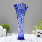 ваза "Коралл" h 380 мм. из синего стекла (ручная роспись) рис. № 3 (Бел.) - фото 317900347