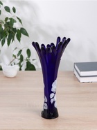 Ваза «Коралл», h=28 см, стекло, ручная роспись, синяя - фото 33413445