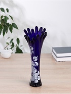 Ваза «Коралл», h=28 см, стекло, ручная роспись, синяя - фото 33413446