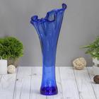 ваза "Волна" h 280 мм. из синего стекла (без декора) - Фото 2