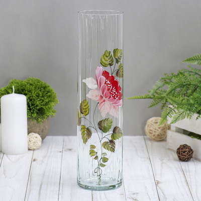 Ваза «Цилиндр», 30×8 см, рельефное стекло