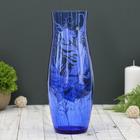 ваза С-64 h 260 мм. из синего стекла (ручная роспись) рис. № 1 (Бел.) - Фото 2