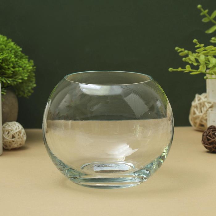 ваза "Шар" d=8,5см, h=11см. из прозрачного стекла (без декора) - Фото 1