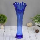 ваза "Коралл" h 280 мм. из синего стекла (без декора) - Фото 1