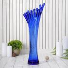ваза "Коралл" h 380 мм. из синего стекла (без декора) - Фото 2