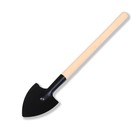 Набор садового инструмента, 3 предмета: грабли, 2 лопатки, длина 24 см, деревянные ручки - Фото 2