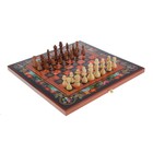 Настольная игра 3 в 1 "Цветы": шахматы, шашки, нарды (доска дерево 50х50 см) - Фото 11