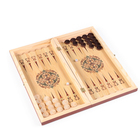 Настольные игры 3 в 1 "Цветы": шахматы, шашки, нарды, деревянные, большие 50 х 50 см - Фото 4