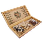 Настольные игры 3 в 1 "Цветы": шахматы, шашки, нарды, деревянные, большие 50 х 50 см - Фото 9