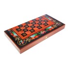 Настольная игра 3 в 1 "Цветы": шахматы, шашки, нарды (доска дерево 50х50 см) - Фото 10
