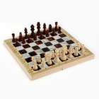Настольная игра 3 в 1 "Мрамор": шахматы, шашки, нарды (доска дерево 40х40 см) - фото 9670374