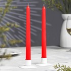 Набор свечей античных, 2,2х 25  см, лакированная 2 штуки, красный - фото 3607949