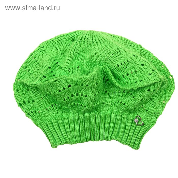 Берет ажурный для девушек "ПОЛИН", р-р 54-56, цвет светло-зеленый 161006 - Фото 1