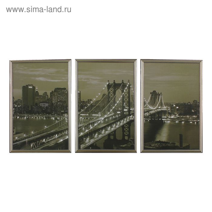 Картина модульная "Ночной мост" 50х100 см - Фото 1