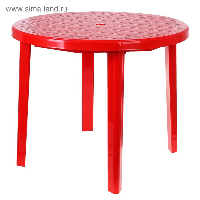 Стол круглый, 90×90×75 см, красный - Фото 1