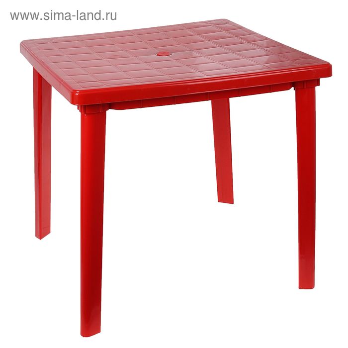 Стол квадратный, размер 80 х 80 х 74 см, цвет красный - Фото 1