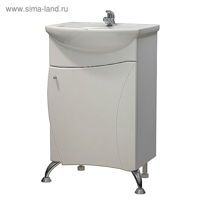 Тумба "Парус 45" с раковиной "Уют 45", белая - Фото 1