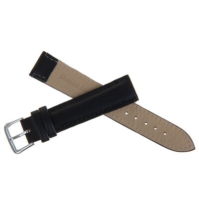 Ремешок для часов «Соломон», 18 мм, натуральная кожа, длина 20 см, чёрный