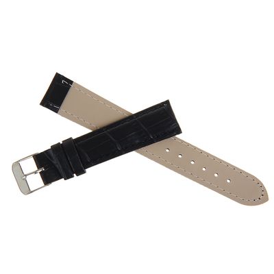 Ремешок для часов «Соломон», 18 мм, экокожа, длина 19 см, чёрный с тиснением