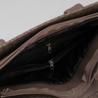 Сумка женская на молнии, 1 отдел, 3 наружных кармана, коричневый - Фото 5