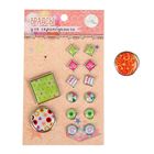 Брадсы для скрапбукинга "Яркие узоры" (набор 15 шт. 1 см, 2,5 см.) 13,5х8 см - Фото 1