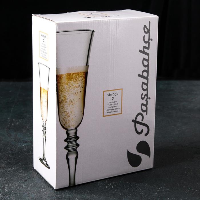 Набор стеклянных бокалов для шампанского Vintage, 190 мл, 2 шт - фото 1918667515