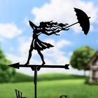 Флюгер "Девушка с зонтом" средний 30*40 см - фото 10027866