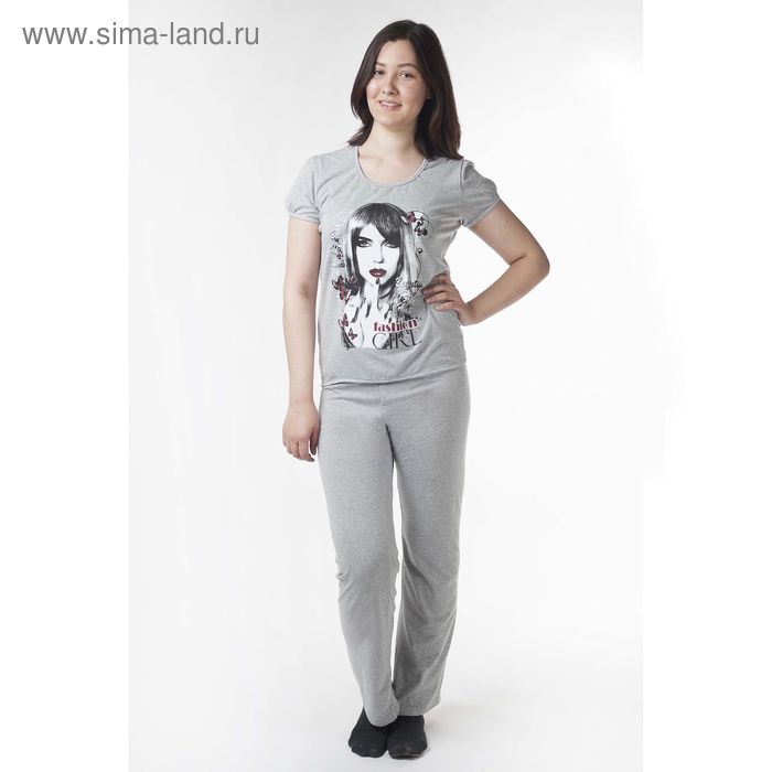 Комплект женский (футболка, брюки) МКД-01 МИКС, р-р 46 - Фото 1