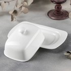 Маслёнка Wilmax, 19×12.5×8.5 см, фарфор, белая - Фото 2