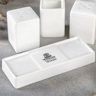 Набор фарфоровый для специй Wilmax, 3 предмета: солонка 60 мл, перечница 60 мл, ёмкость для зубочисток, цвет белый - Фото 3