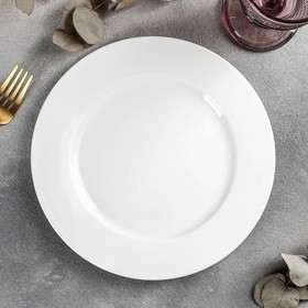 Тарелка фарфоровая обеденная Stella «Классика», d=23 см, цвет белый