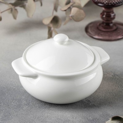 Горшок фарфоровый для запекания Wilmax, 450 мл, цвет белый