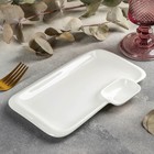 Блюдо фарфоровое прямоугольное с соусником Wilmax Teona, 20×12 см, белое - Фото 2