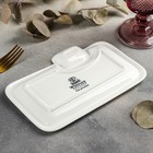 Блюдо фарфоровое прямоугольное с соусником Wilmax Teona, 20×12 см, белое - Фото 3