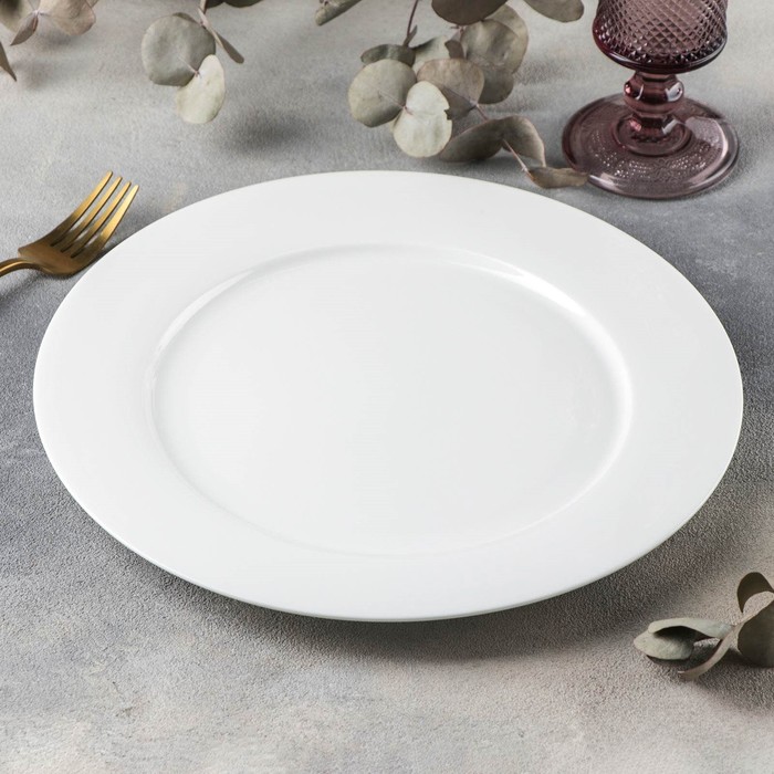 Тарелка фарфоровая обеденная Stella «Классика», d=28 см, цвет белый - фото 1918667604