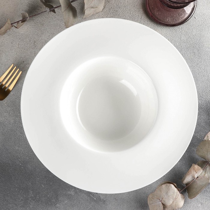 Тарелка фарфоровая для пасты Wilmax, 600 мл, d=25 см, цвет белый - фото 1884735964