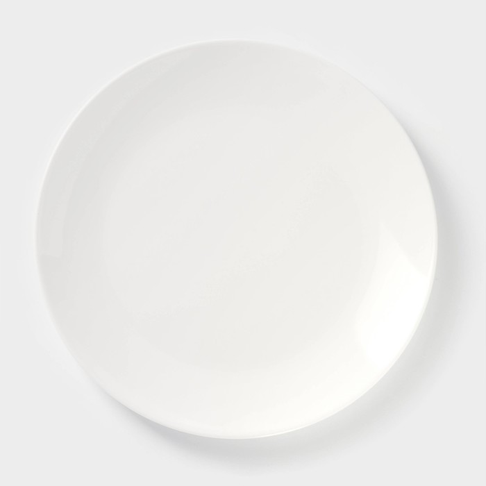 Тарелка фарфоровая обеденная с утолщённым краем Wilmax Olivia Pro, d=23 см, белая - Фото 1