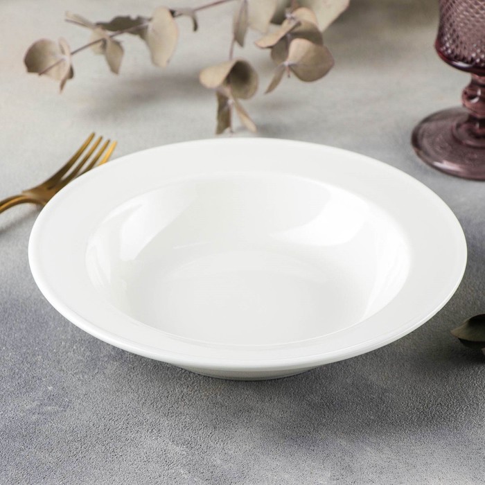 Тарелка фарфоровая глубокая Wilmax, 380 мл, d=20 см, цвет белый - Фото 1