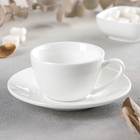 Кофейная пара фарфоровая Wilmax, 2 предмета: чашка 160 мл, блюдце d=14,3 см, цвет белый - фото 2845391