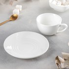 Кофейная пара Wilmax, 2 предмета: чашка 160 мл, блюдце d=14.3 см, фарфор, белая - Фото 2