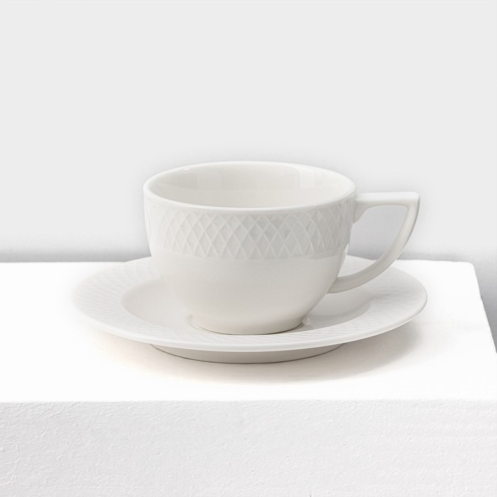 Набор кофейный фарфоровый на 6 персон Wilmax «Юлия Высоцкая», 12 предметов: 6 чашек 170 мл, 6 блюдец d=14,1 см, цвет белый - фото 1905361554