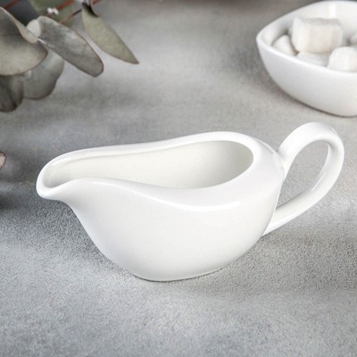 Соусник Wilmax, 100 мл, 13×6×5 см, фарфор, белый