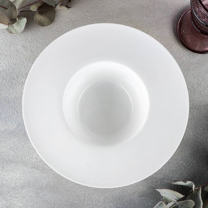 Тарелка фарфоровая для пасты Wilmax, 400 мл, d=22,5 см, цвет белый - фото 1884736089