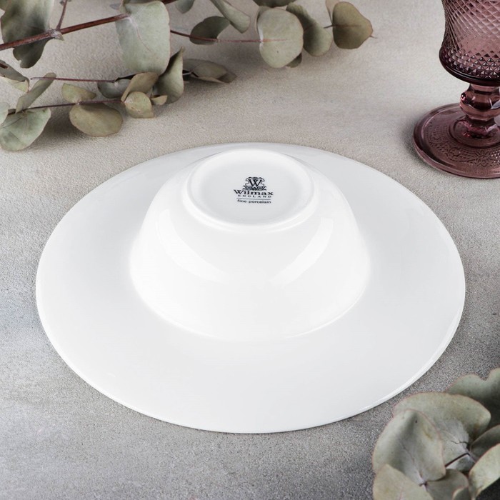 Тарелка фарфоровая для пасты Wilmax, 400 мл, d=22,5 см, цвет белый - фото 1884736090