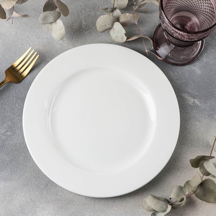 Тарелка фарфоровая обеденная Wilmax Stella Pro, d=23 см, цвет белый - Фото 1