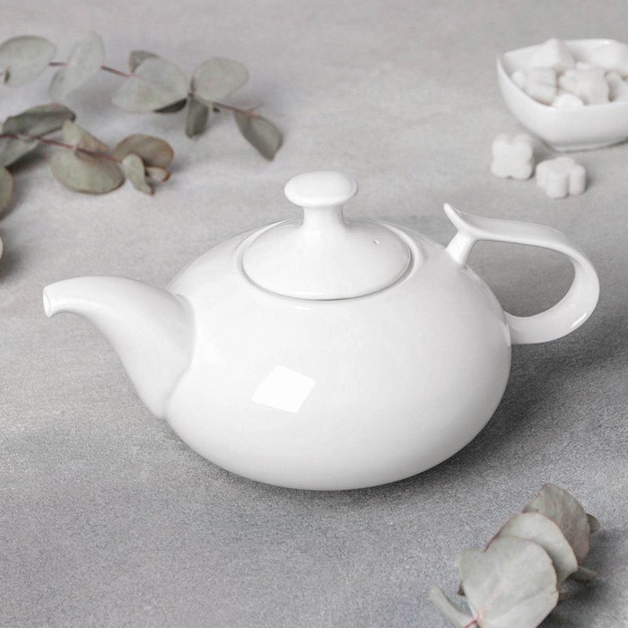 Чайник фарфоровый заварочный Wilmax «Изящество», 1,15 л, цвет белый - фото 1905361627