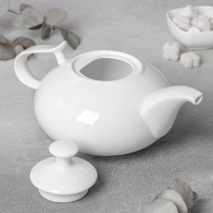 Чайник фарфоровый заварочный Wilmax «Изящество», 1,15 л, цвет белый - фото 1925790371
