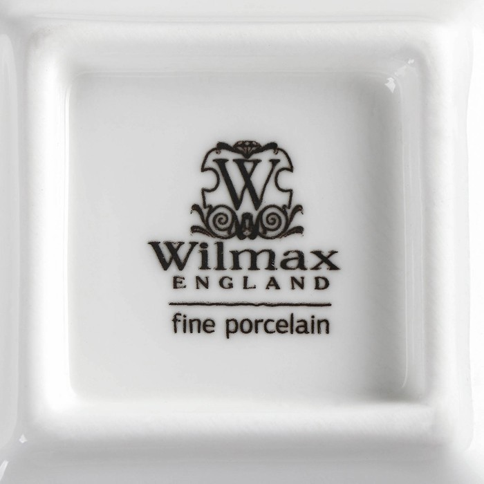 Менажница фарфоровая 2 ячейки Wilmax, 60 мл, 14,5×7,5 см, цвет белый - фото 1911206276