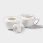 Набор сервировочный Wilmax «Юлия Высоцкая», 2 предмета: сахарница 340 мл, молочник 280 мл, фарфор, белый - Фото 2