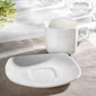 Кофейная пара фарфоровая Wilmax Ilona, 2 предмета: кружка 90 мл, блюдце d=11,2 см, цвет белый - фото 22871111